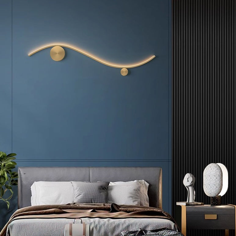 WaveLumi LED Wandleuchte | Modernes Design | Minimalistisch | Kupfer oder Schwarz | Warmweißes Licht