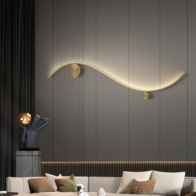 WaveLumi LED Wandleuchte | Modernes Design | Minimalistisch | Kupfer oder Schwarz | Warmweißes Licht