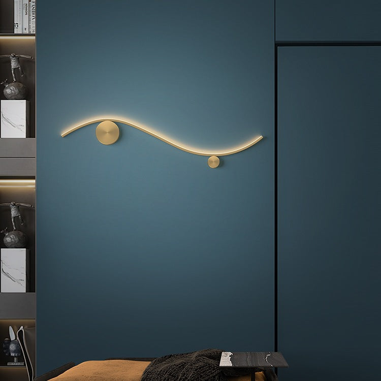 WaveLumi LED Wandleuchte | Modernes Design | Minimalistisch | Kupfer oder Schwarz | Warmweißes Licht