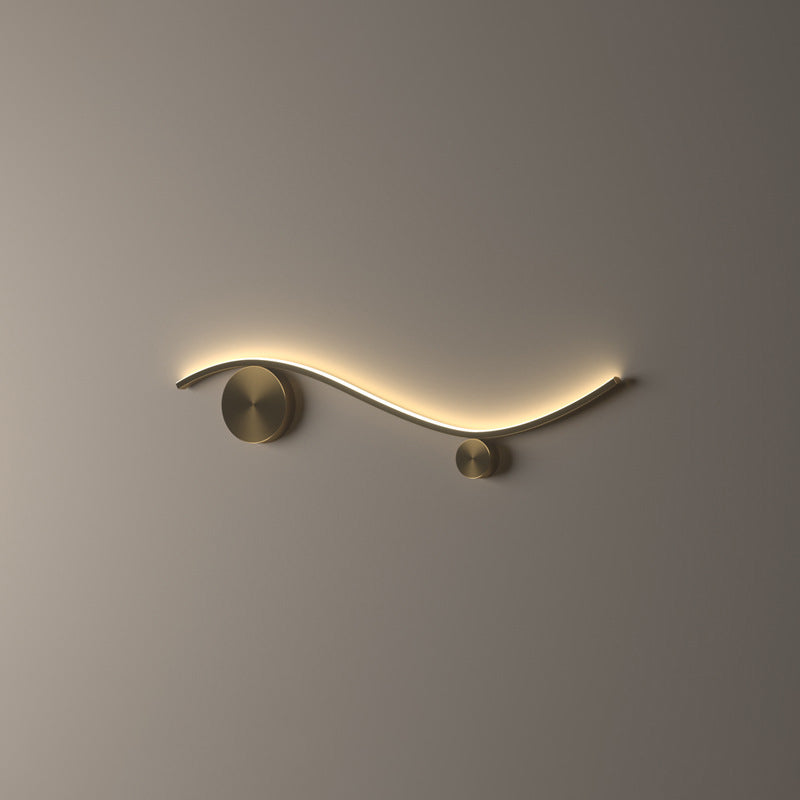 WaveLumi LED Wandleuchte | Modernes Design | Minimalistisch | Kupfer oder Schwarz | Warmweißes Licht