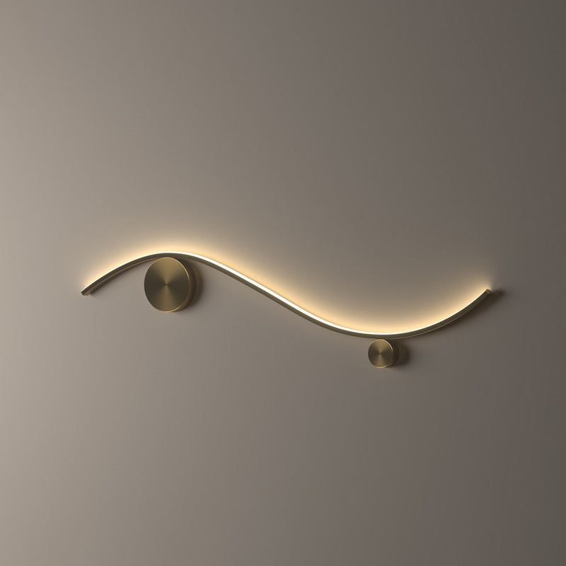 WaveLumi LED Wandleuchte | Modernes Design | Minimalistisch | Kupfer oder Schwarz | Warmweißes Licht