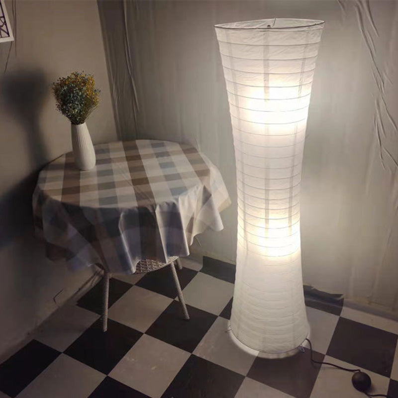 LumenCove Stehleuchte | Nordic Design | Papierlampenschirm | 2-Licht | Modern für Schlafzimmer