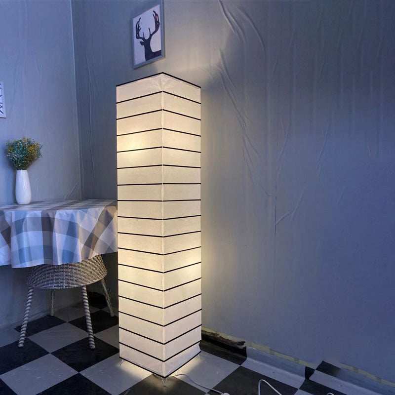 LumenCove Stehleuchte | Nordic Design | Papierlampenschirm | 2-Licht | Modern für Schlafzimmer