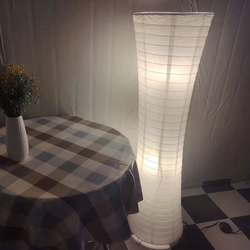 LumenCove Stehleuchte | Nordic Design | Papierlampenschirm | 2-Licht | Modern für Schlafzimmer