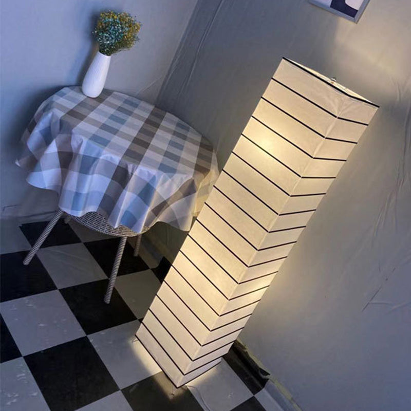 LumenCove Stehleuchte | Nordic Design | Papierlampenschirm | 2-Licht | Modern für Schlafzimmer