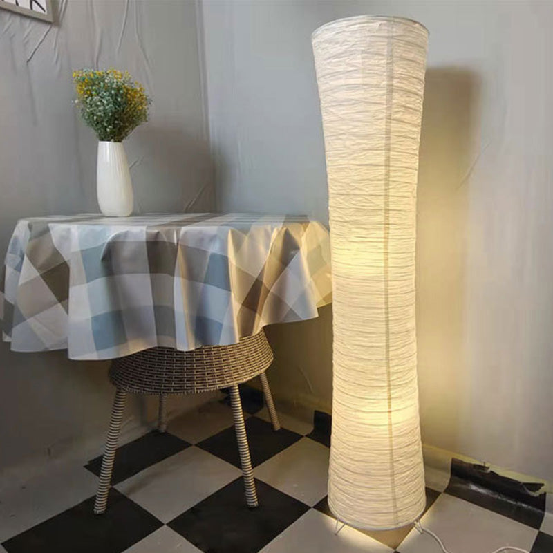 LumenCove Stehleuchte | Nordic Design | Papierlampenschirm | 2-Licht | Modern für Schlafzimmer