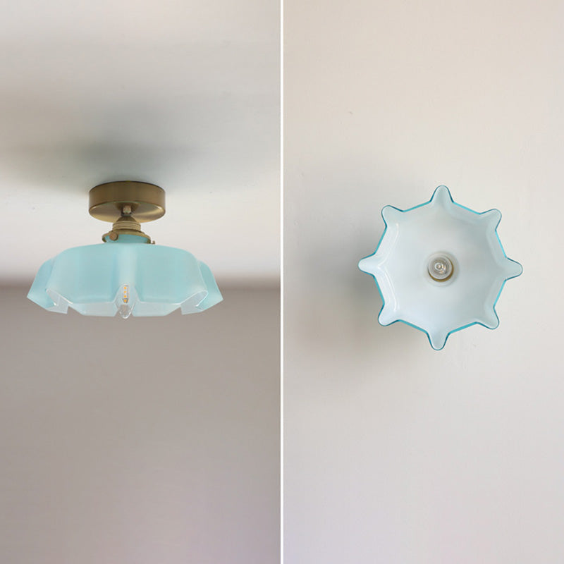 EleganteLicht Französisches Design LED Deckenleuchte | Halb-flush Runde Form | Stilvolle Beleuchtung für Flur