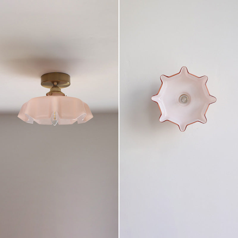 EleganteLicht Französisches Design LED Deckenleuchte | Halb-flush Runde Form | Stilvolle Beleuchtung für Flur