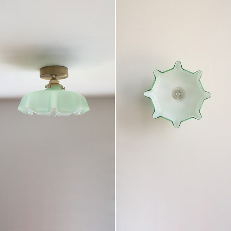 EleganteLicht Französisches Design LED Deckenleuchte | Halb-flush Runde Form | Stilvolle Beleuchtung für Flur