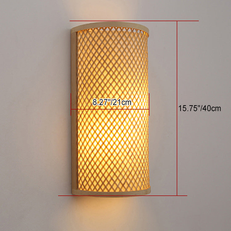 ZenArc Bamboo Wandleuchte | Japanisches Design | 2-Licht Halbkreis Wandlampe | Perfekt für Flur & Wohnzimmer