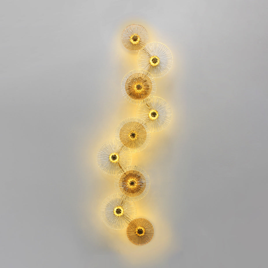 LotuShine Mid-Century Design LED Wandlampe | Eisen-Glas Wandleuchte | Lotusblatt Optik | Wohnzimmer-Beleuchtung