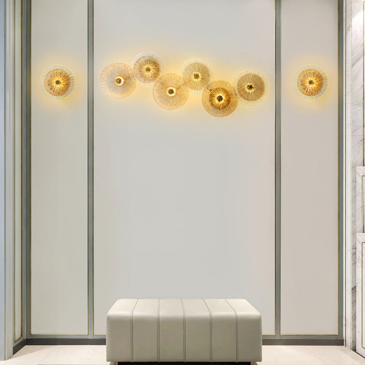 LotuShine Mid-Century Design LED Wandlampe | Eisen-Glas Wandleuchte | Lotusblatt Optik | Wohnzimmer-Beleuchtung