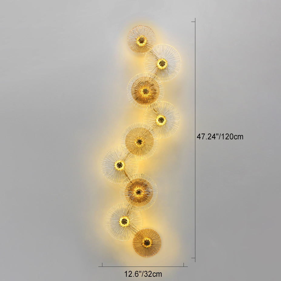 LotuShine Mid-Century Design LED Wandlampe | Eisen-Glas Wandleuchte | Lotusblatt Optik | Wohnzimmer-Beleuchtung