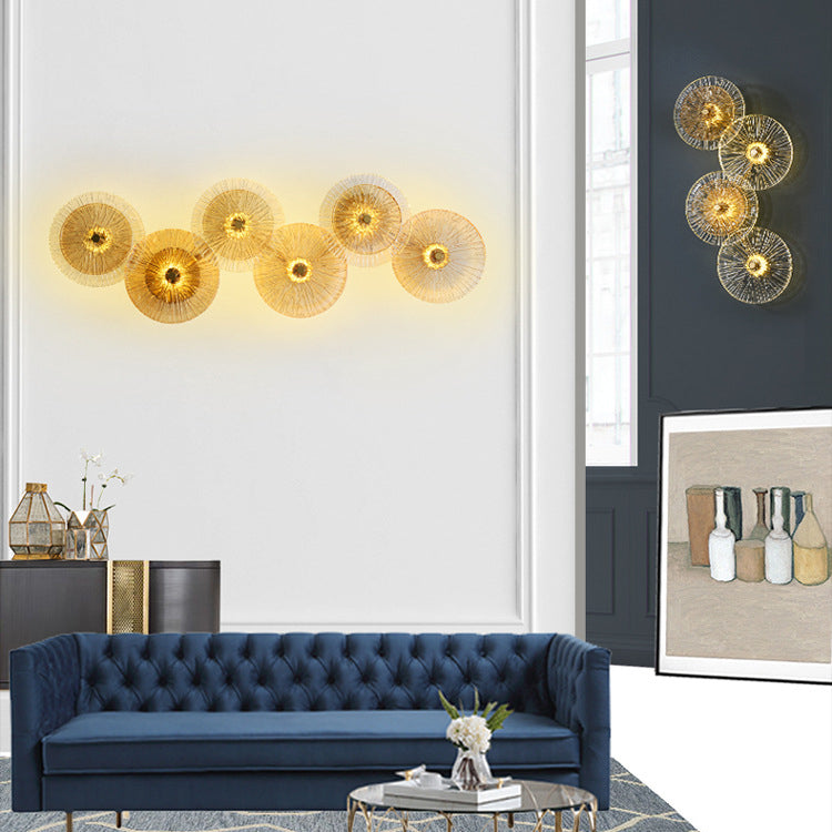 LotuShine Mid-Century Design LED Wandlampe | Eisen-Glas Wandleuchte | Lotusblatt Optik | Wohnzimmer-Beleuchtung