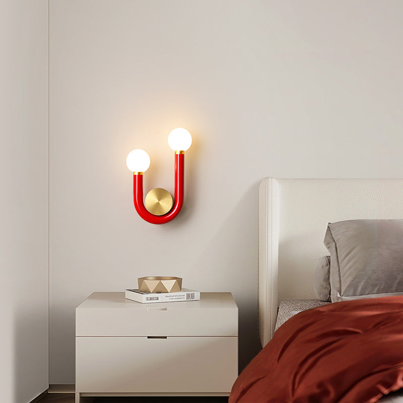 LuxeCurve U-Form LED Wandleuchte | Kreatives Design | Warmes Licht | Schlafzimmer Deko Lampe