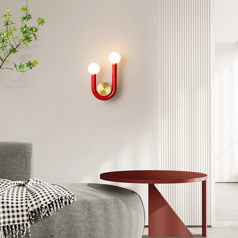 LuxeCurve U-Form LED Wandleuchte | Kreatives Design | Warmes Licht | Schlafzimmer Deko Lampe