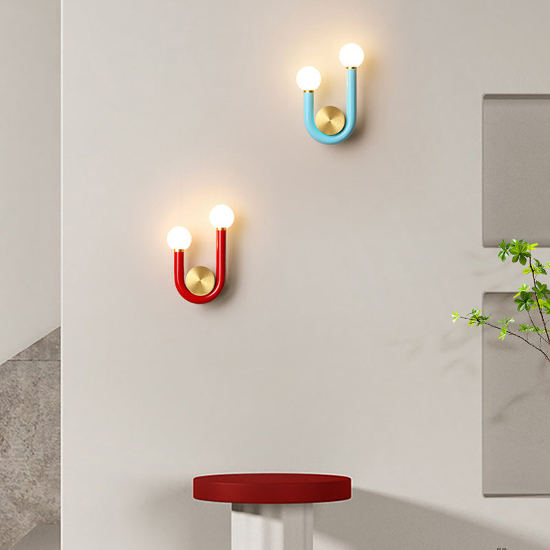 LuxeCurve U-Form LED Wandleuchte | Kreatives Design | Warmes Licht | Schlafzimmer Deko Lampe