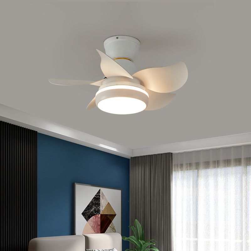 AeroBloom LED Deckenventilator | Skandinavisches Design | Rundes Blütenmuster | Dimmbares Licht | Perfekt für Wohnzimmer