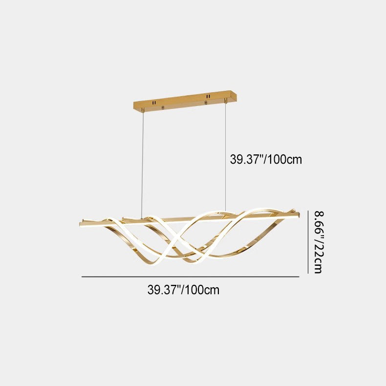 LumeArt Deco LED Kronleuchter | Aluminium Silica Design | Geometrisches Insellicht | Esszimmer & Wohnzimmer