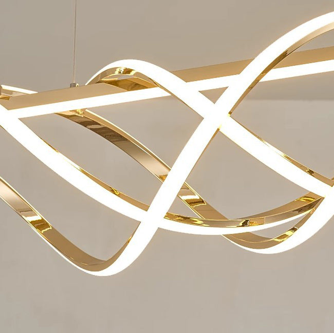 LumeArt Deco LED Kronleuchter | Aluminium Silica Design | Geometrisches Insellicht | Esszimmer & Wohnzimmer