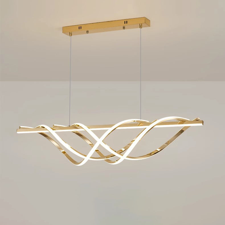 LumeArt Deco LED Kronleuchter | Aluminium Silica Design | Geometrisches Insellicht | Esszimmer & Wohnzimmer