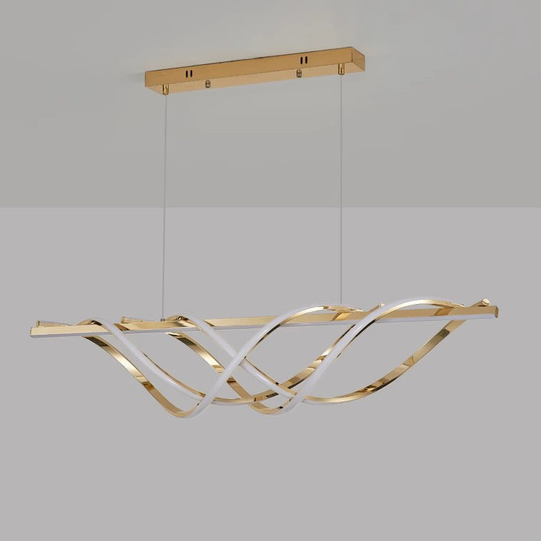 LumeArt Deco LED Kronleuchter | Aluminium Silica Design | Geometrisches Insellicht | Esszimmer & Wohnzimmer