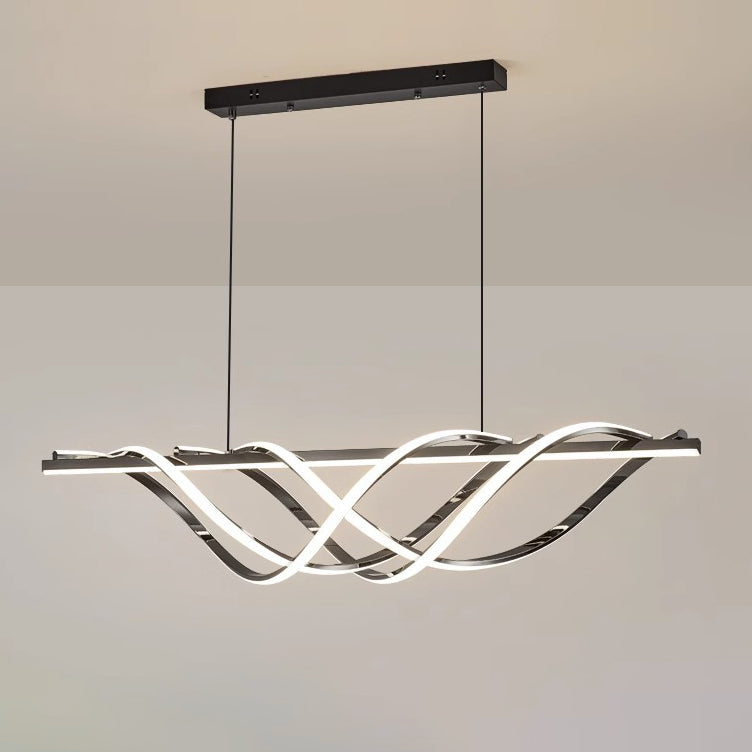 LumeArt Deco LED Kronleuchter | Aluminium Silica Design | Geometrisches Insellicht | Esszimmer & Wohnzimmer