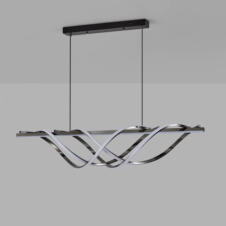 LumeArt Deco LED Kronleuchter | Aluminium Silica Design | Geometrisches Insellicht | Esszimmer & Wohnzimmer