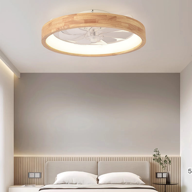 ZenFan LED-Deckenventilator | Japanisches Design | Holz & Eisen | Stimmungslicht | Schlafzimmerbeleuchtung