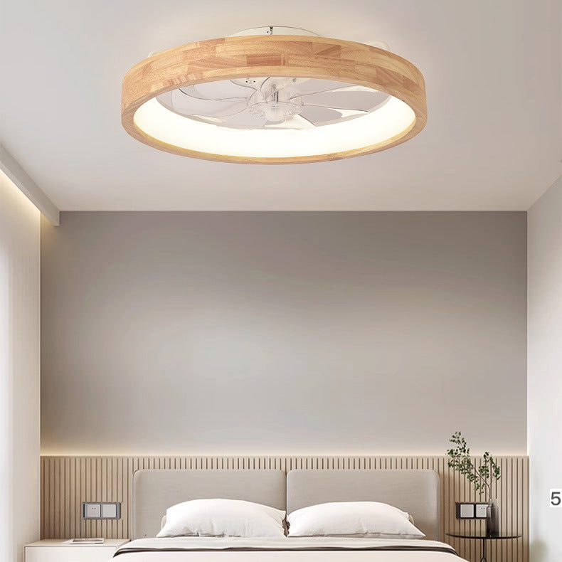 ZenFan LED-Deckenventilator | Japanisches Design | Holz & Eisen | Stimmungslicht | Schlafzimmerbeleuchtung
