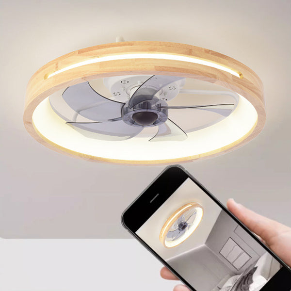 ZenFan LED-Deckenventilator | Japanisches Design | Holz & Eisen | Stimmungslicht | Schlafzimmerbeleuchtung