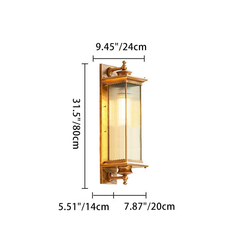 LuxeGuard Outdoor Wandlampe | Retro Rechteckiges Design | Wasserdicht | Perfekte Beleuchtung für Außenbereiche