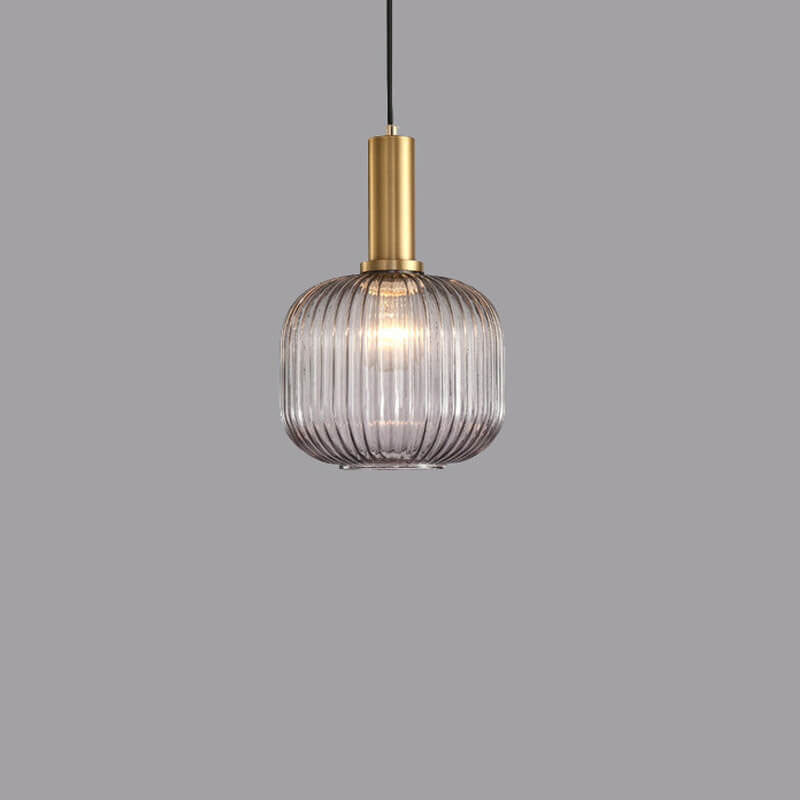 LumiShade Minimalistisches Streifen-Glas Pendelleuchte | Designer-Licht | Elegantes Wohnambiente | Deko-Laterne | 1-Flammig