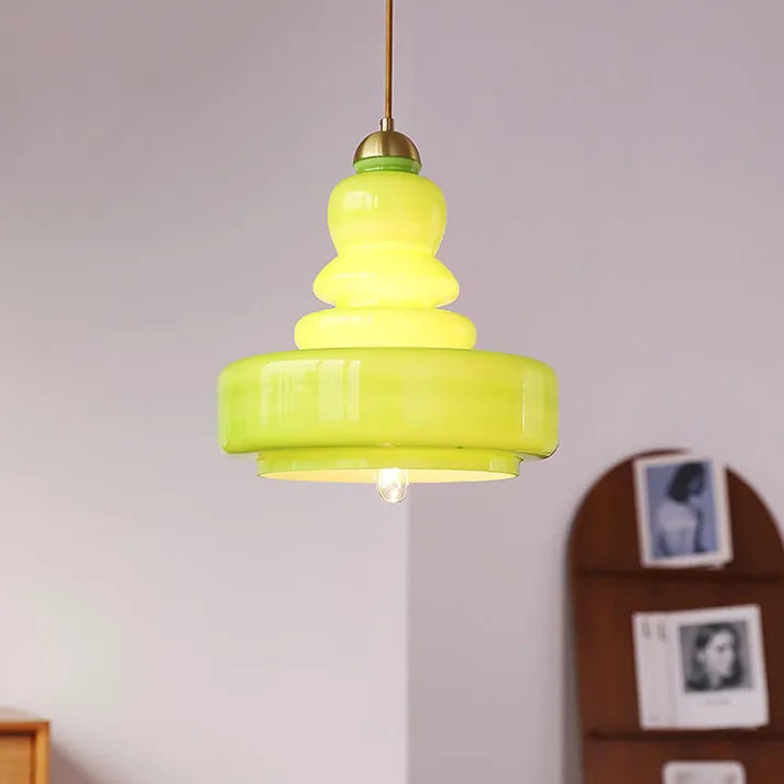 LumaForm Bauhaus Glas Pendelleuchte | Elegantes Kürbis-Design | Dimmbares Licht | Moderne Deckenleuchte