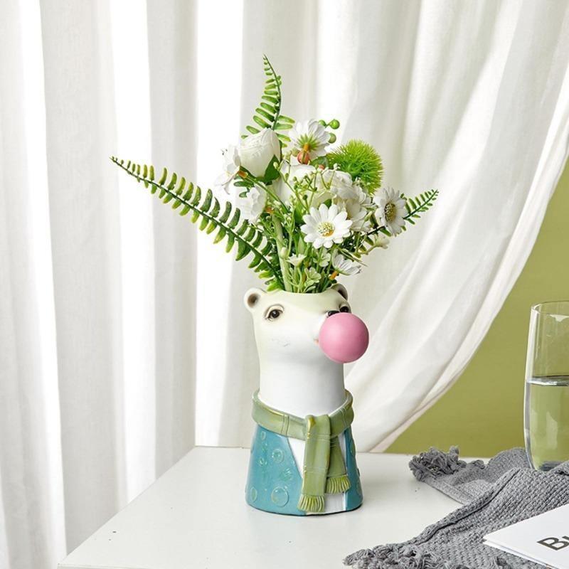 BubbleBeast Tierische Deko-Vase | Kreative Blumenvase mit Charakter