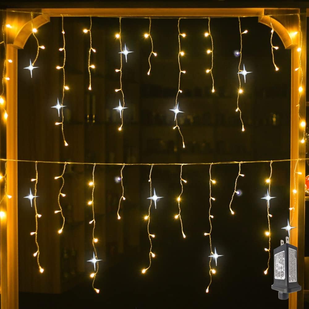 GlowCurtain LED Lichtervorhang | Außenbeleuchtung für Feiern | Warmweiß | Perfekte Deko für Feste