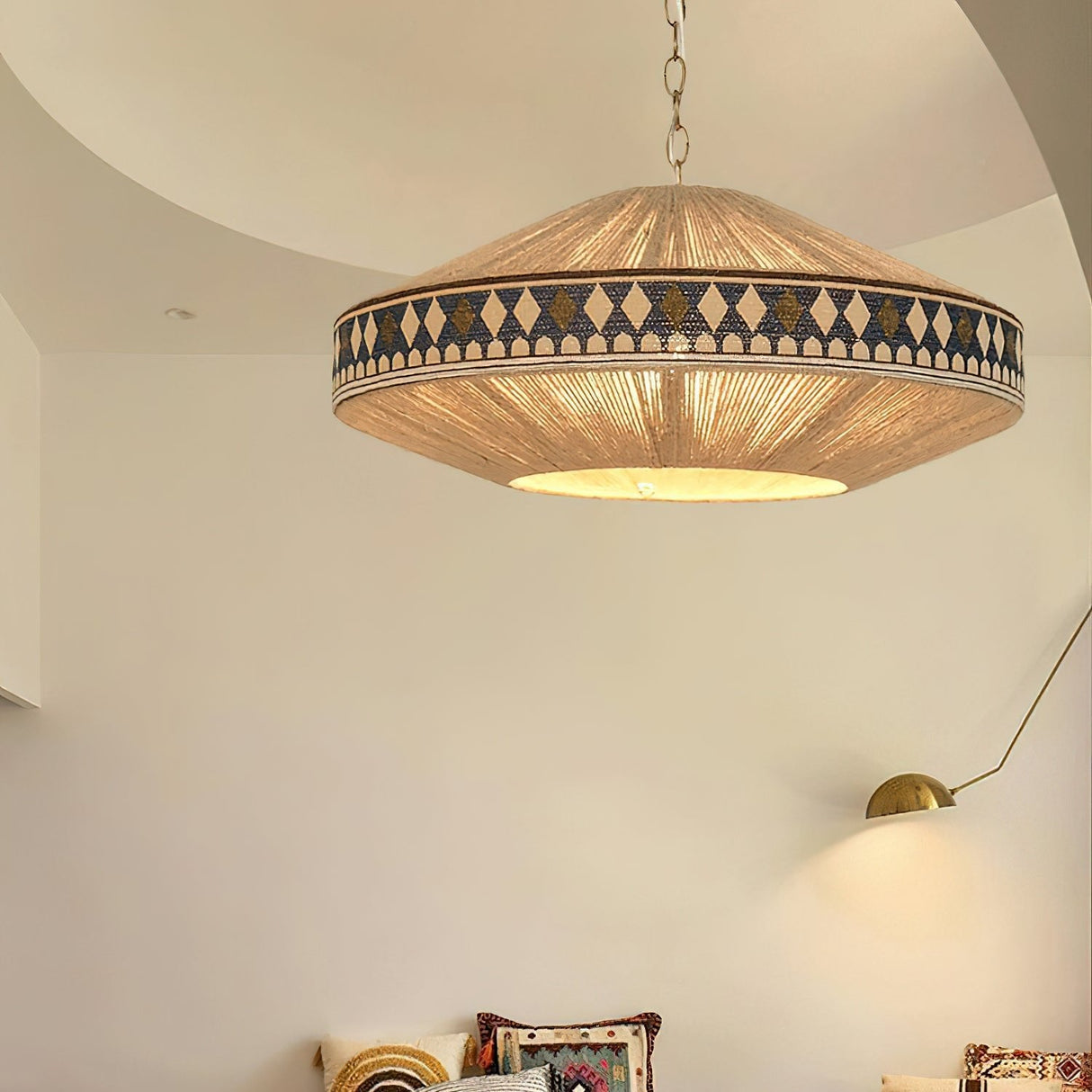 FringeLuxe Bohemian Pendelleuchte | Handgefertigte Quastenlampe | Warmes Ambiente | Stilvolle Beleuchtung