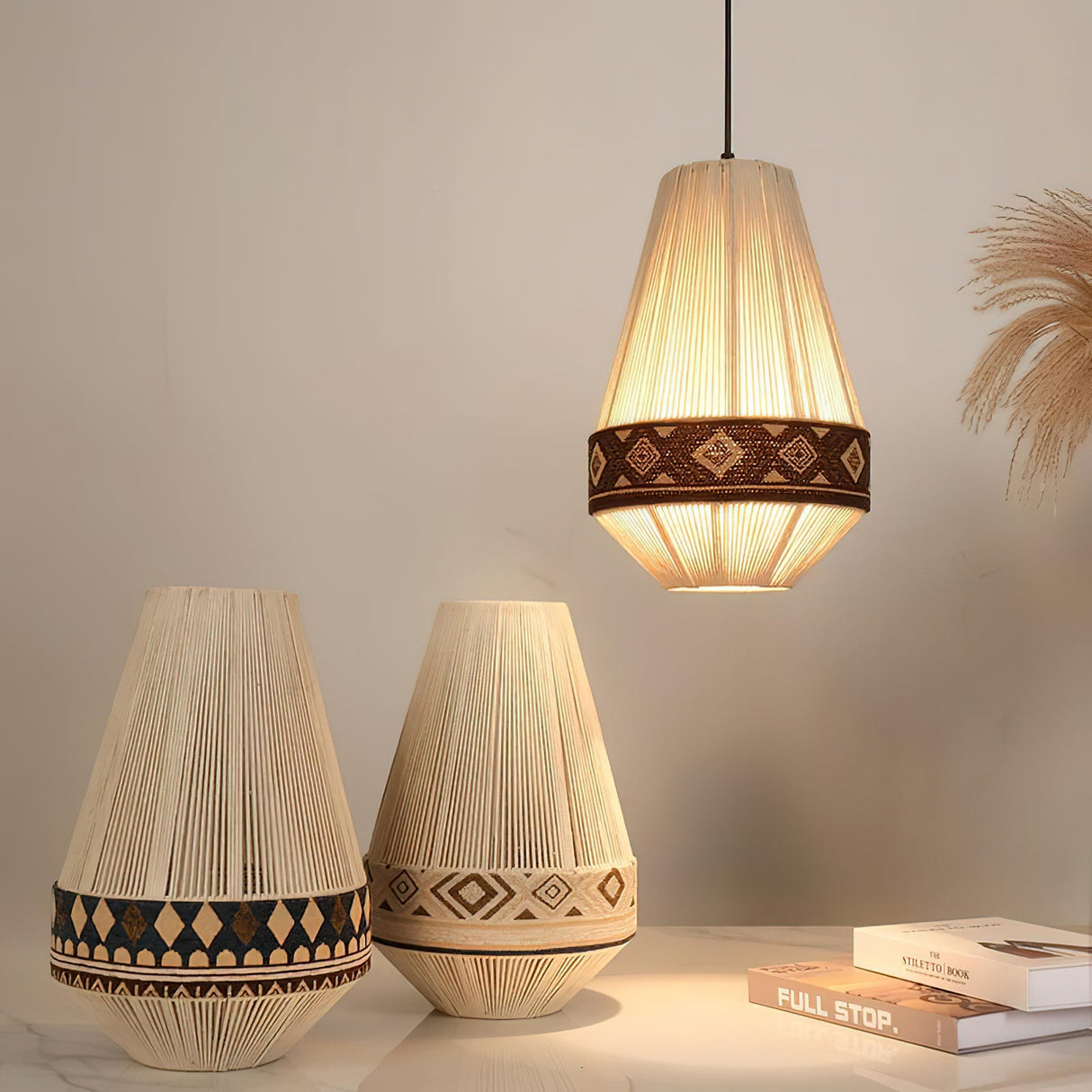 FringeLuxe Bohemian Pendelleuchte | Handgefertigte Quastenlampe | Warmes Ambiente | Stilvolle Beleuchtung