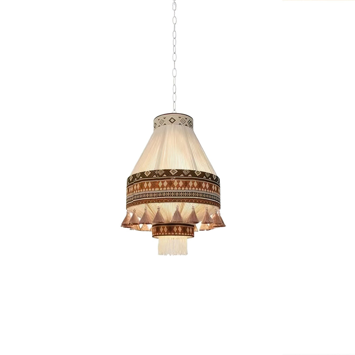 FringeLuxe Bohemian Pendelleuchte | Handgefertigte Quastenlampe | Warmes Ambiente | Stilvolle Beleuchtung