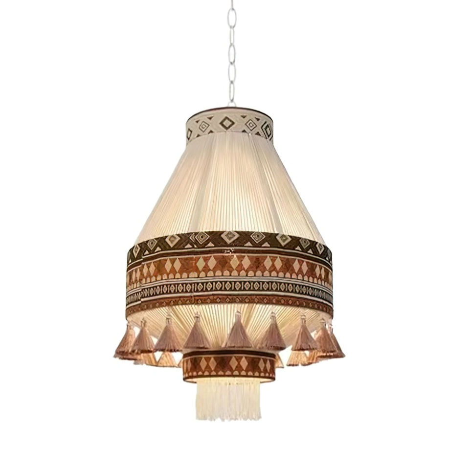 FringeLuxe Bohemian Pendelleuchte | Handgefertigte Quastenlampe | Warmes Ambiente | Stilvolle Beleuchtung