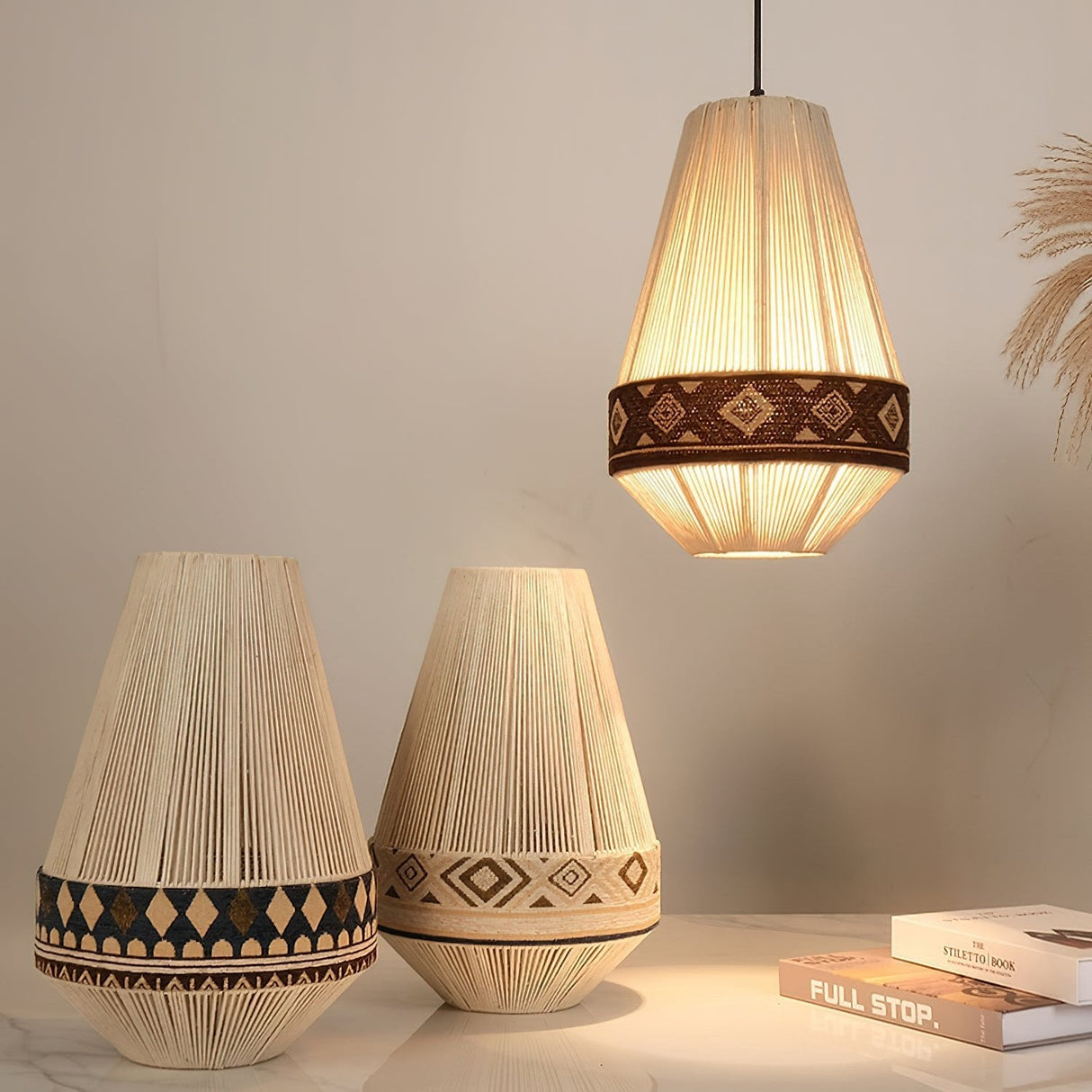 FringeLuxe Bohemian Pendelleuchte | Handgefertigte Quastenlampe | Warmes Ambiente | Stilvolle Beleuchtung