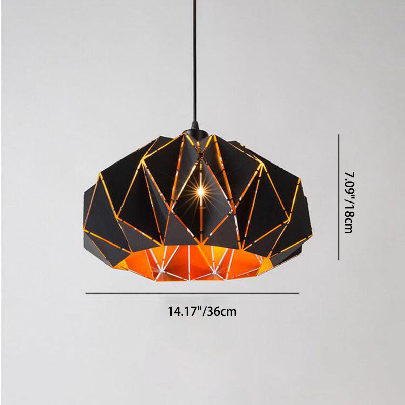 Diamora Vintage Pendelleuchte | Geometrisches Diamant-Design | Wrought Iron | Industrial Stil