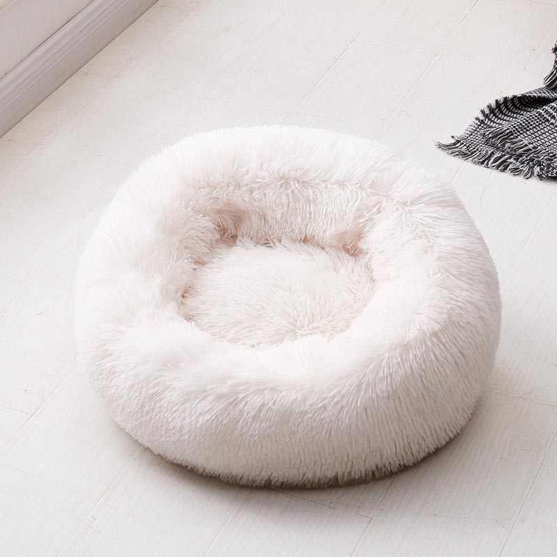 PawNest Beruhigendes Donut-Katzenbett | Rundes Plüsch Nest | Stresslindernd & Gemütlich | Perfekt für Katzen & kleine Hunde