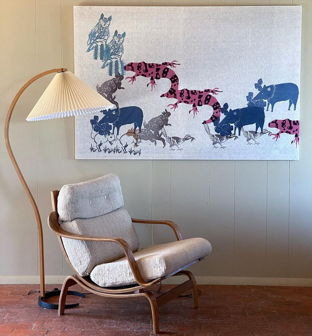 LunaArch Stehleuchte im Caprani Design | LED Beleuchtung | Modernes Holz-Look | Elegante Wohnraum-Deko