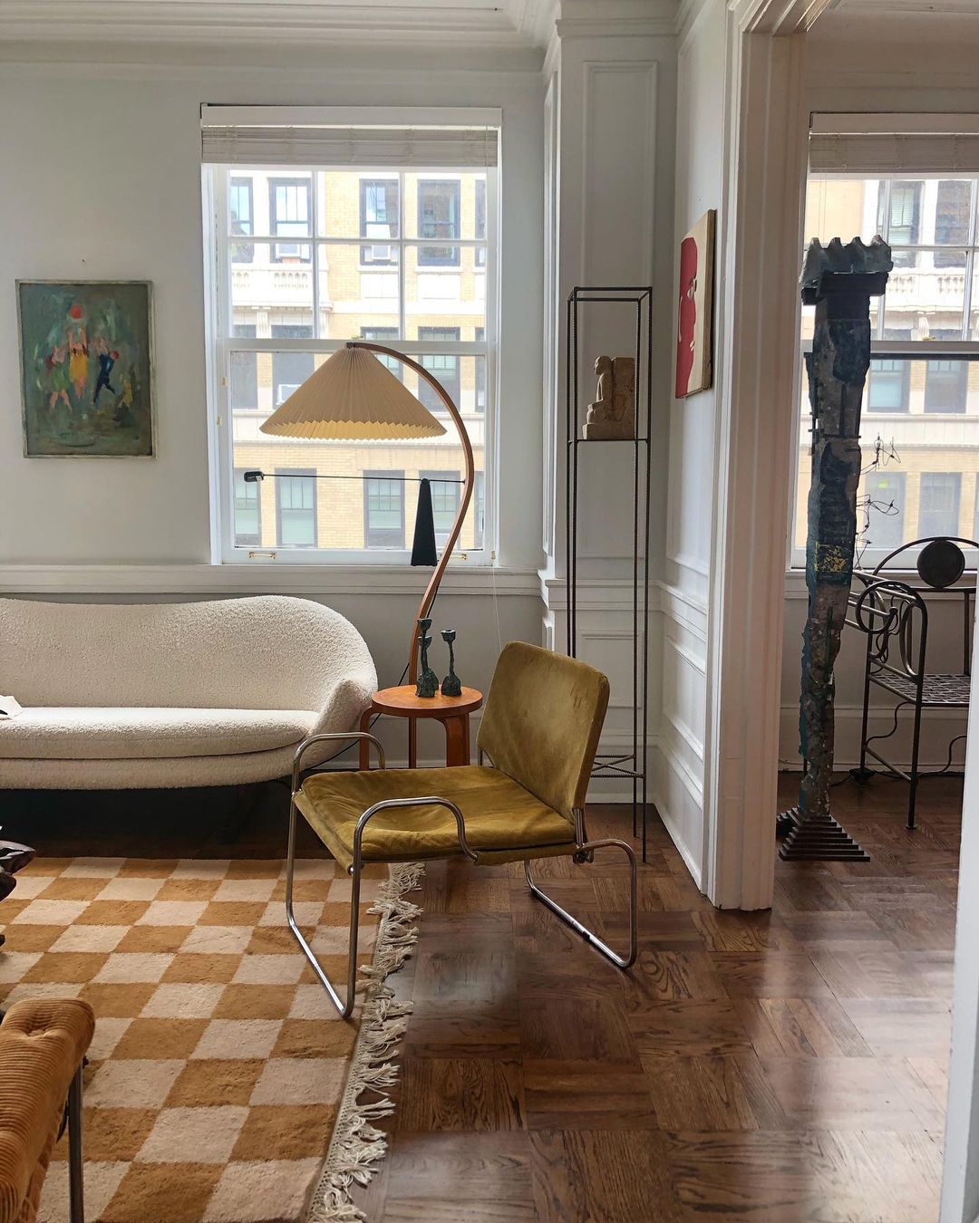 LunaArch Stehleuchte im Caprani Design | LED Beleuchtung | Modernes Holz-Look | Elegante Wohnraum-Deko