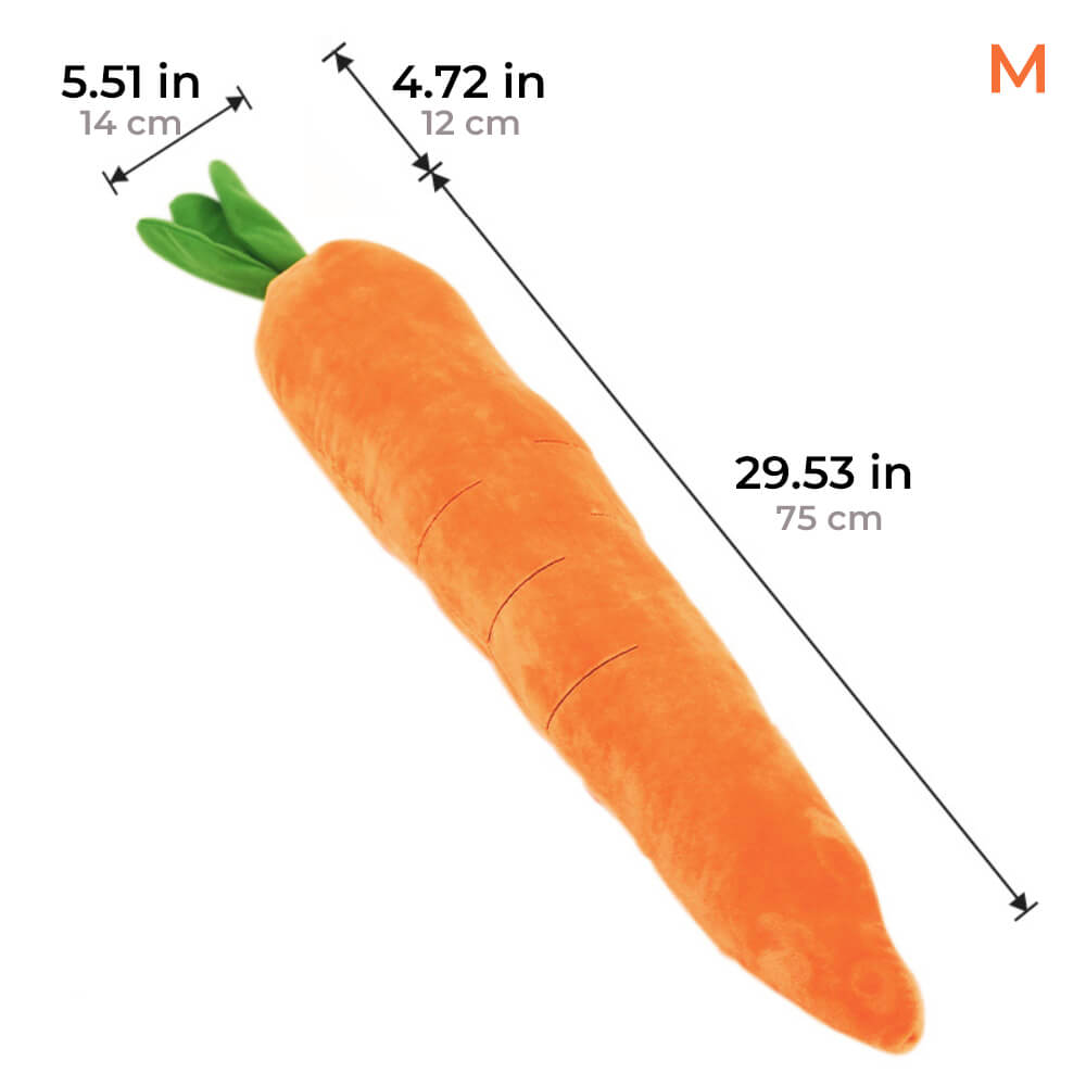 SqueakyBite Karotten Quietschspielzeug für Hunde | Interaktives Plüschtier | Robustes Hundespielzeug