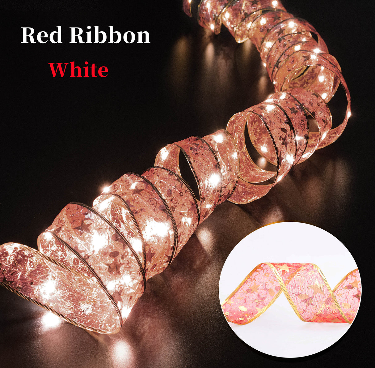 LumiRibbon Weihnachtsband Feenlicht | Weihnachtsdekoration | DIY Lichterband | Deko für Zuhause | 2023 Weihnachten Dekor