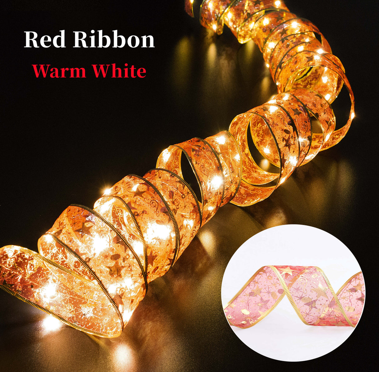 LumiRibbon Weihnachtsband Feenlicht | Weihnachtsdekoration | DIY Lichterband | Deko für Zuhause | 2023 Weihnachten Dekor