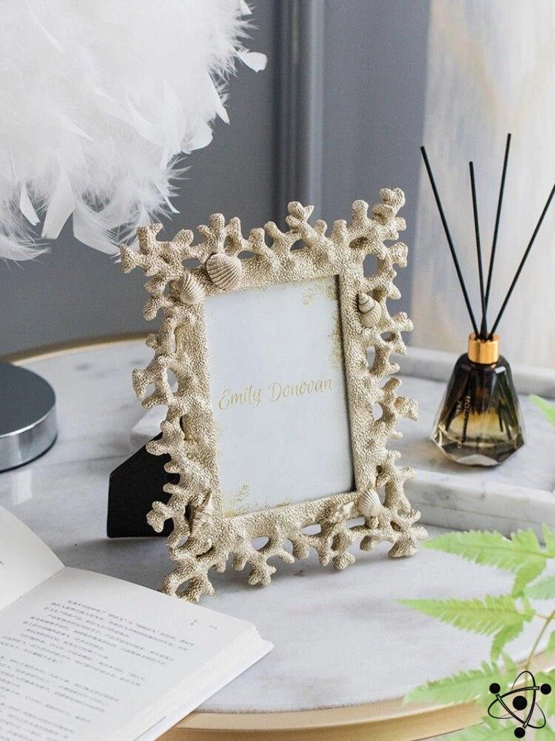 CoralFrame Elegance Fotorahmen | Handgefertigt | Dekorativer Korallenrahmen | Für Zuhause & Büro