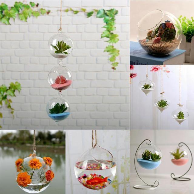 AirSphere Hängendes Glas Terrarium Vase | Dekorative Glaskugel | Pflanzengefäß für Zuhause & Büro